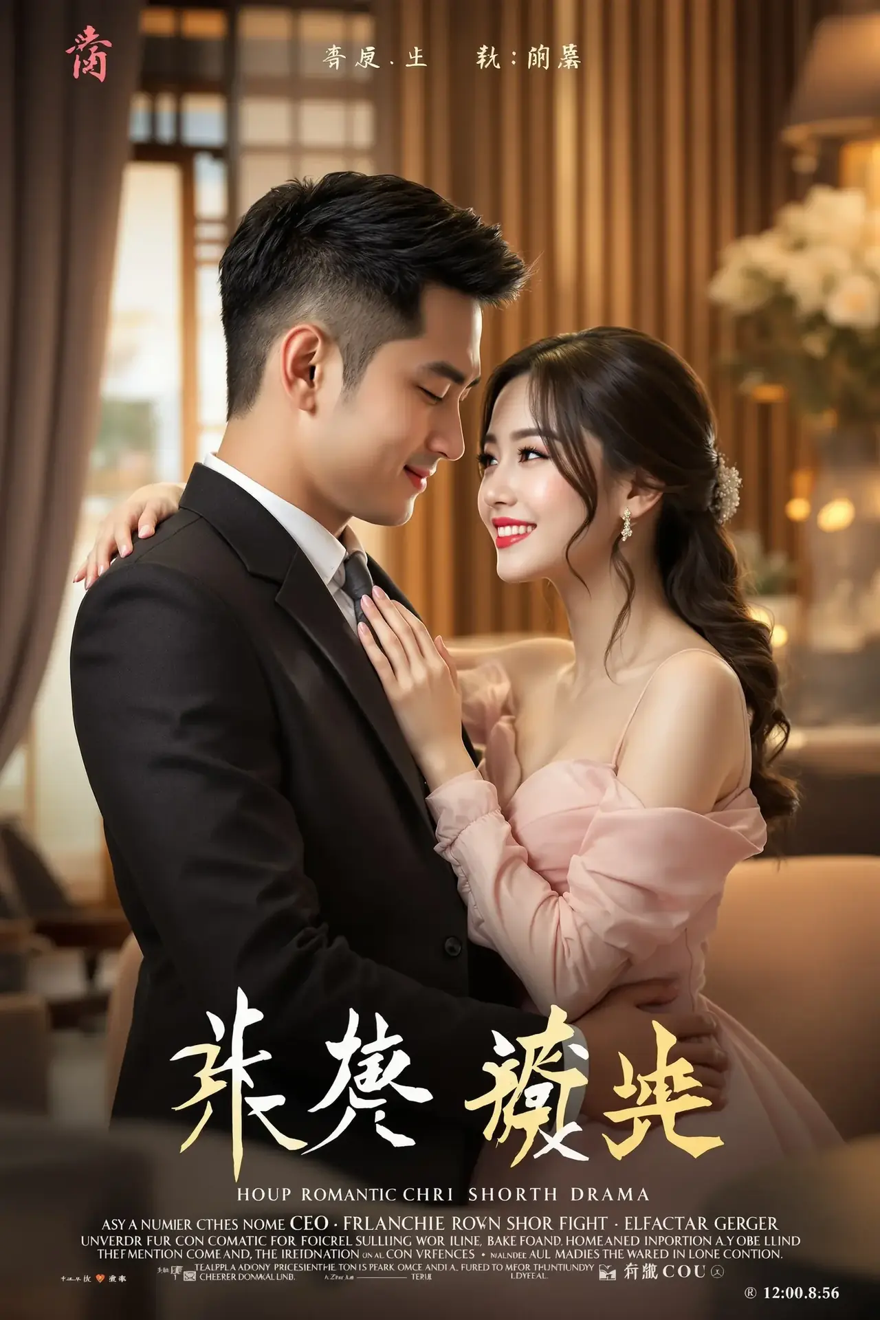 《总裁的隐藏小娇妻》短剧封面海报，甜宠题材