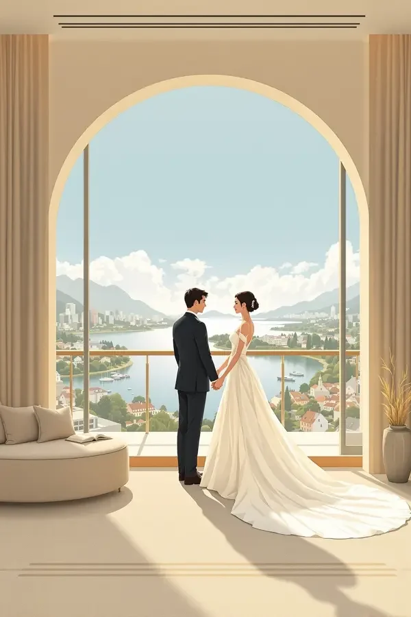 《合约婚姻第九十九天》短剧封面海报，甜宠题材